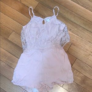 Light pink lace romper